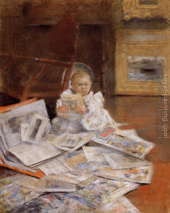 William Merritt Chase : Child with Prints